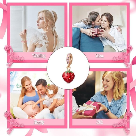 Charm for Bracelets and Necklaces, Heart Animals 925 Sterling Silver Bead Celest - Picture 4 of 5